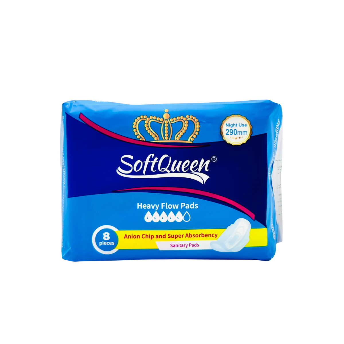 SOFTQUEEN-SANITARY PAD-L HEAVY FLOW 8 PCS - softqueen | Niche Trading Qatar
