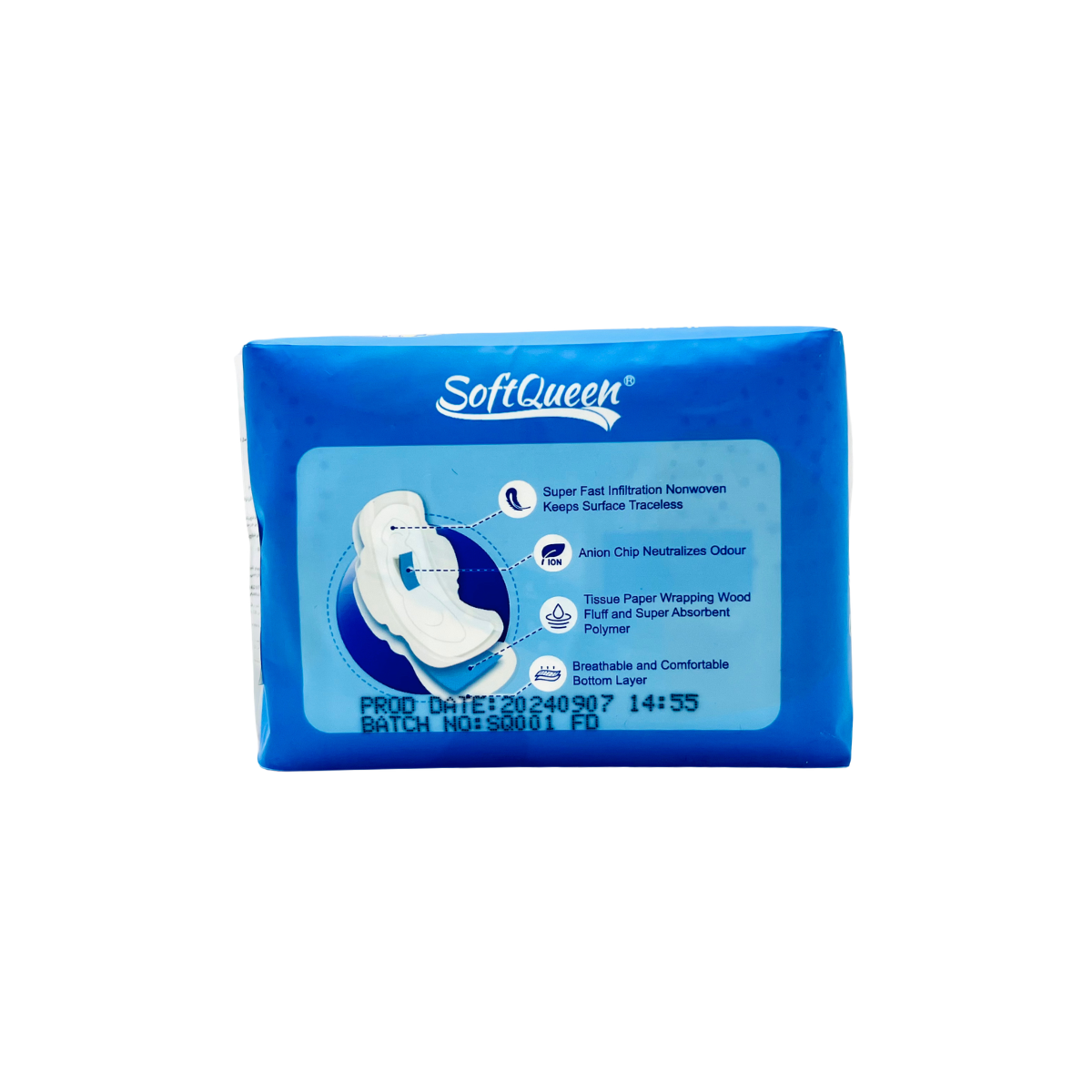 SOFTQUEEN-SANITARY PAD-L HEAVY FLOW 8 PCS