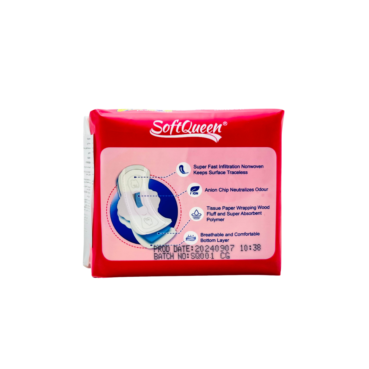 SOFTQUEEN-SANITARY PAD-M NORMAL FLOW PADS 10 PCS