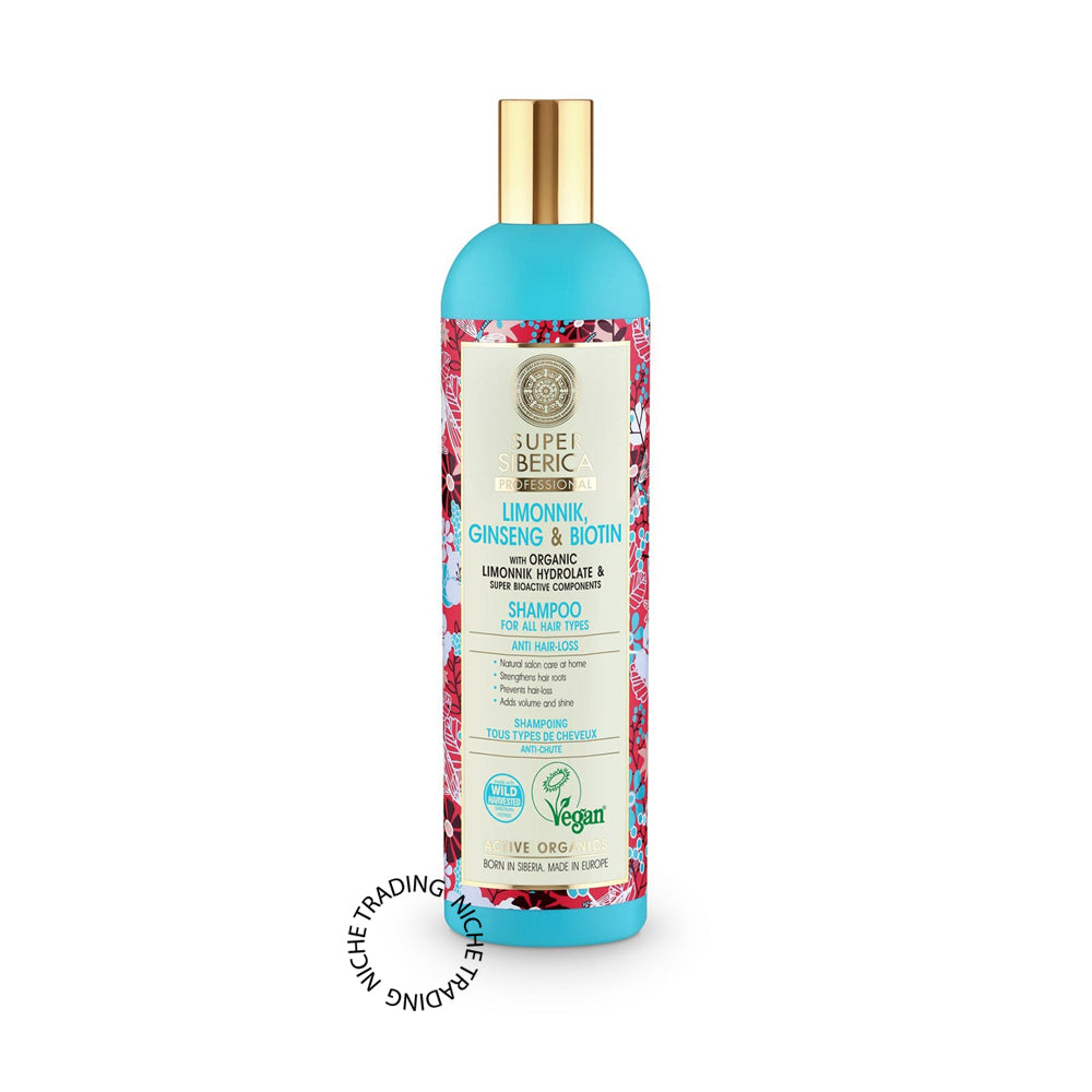 Super Siberica Limonnik, ginseng & biotin. Shampoo for All Hair Types, 400ml