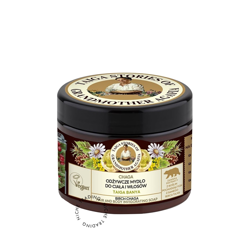 Taiga Stories. Hair and Body Invigorating Soap Birch Chaga, 300ml