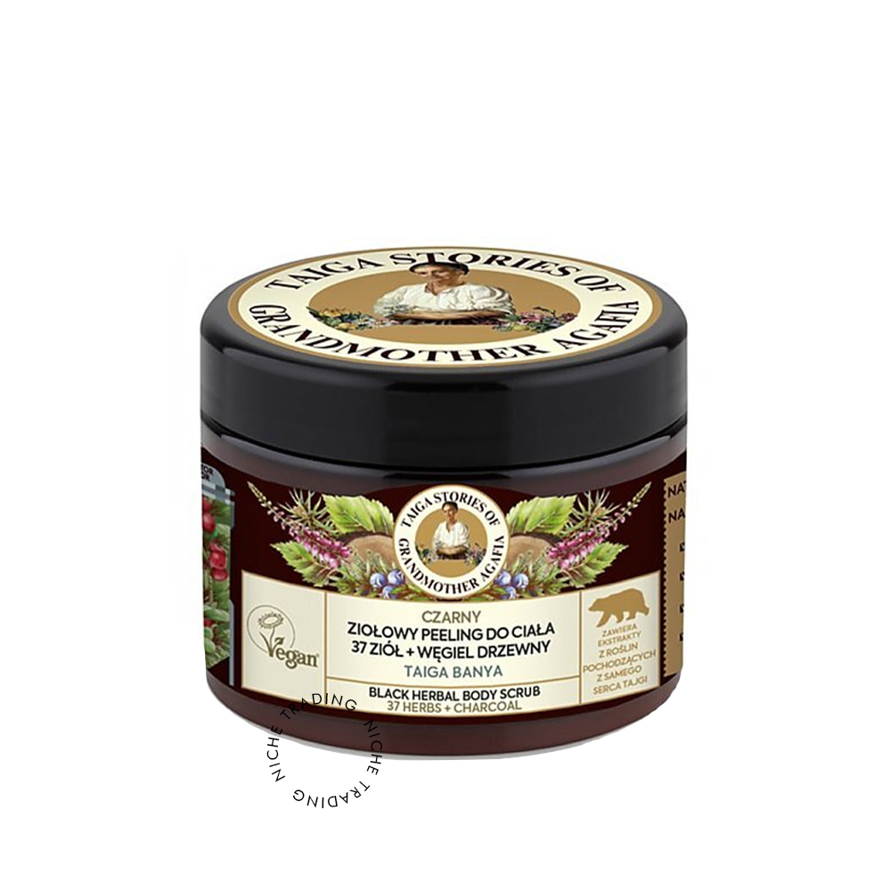 Taiga Stories. Black Herbal Body Scrub, 300ml