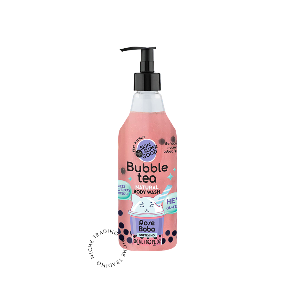 Bubble Tea. Rose Boba Softening Body Wash. Strawberry & Hibiscus, 500ml