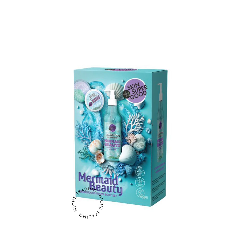 Organic Shop Skin Super Good Promo Mermaid Beauty with Hydrating Shower Gel, 250ml & Moisturising Shimmering Body Mousse, 100ml, 1set