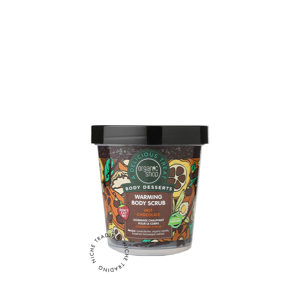 Organic Shop Body Desserts Hot Chocolate Warming Body Scrub, 450ml