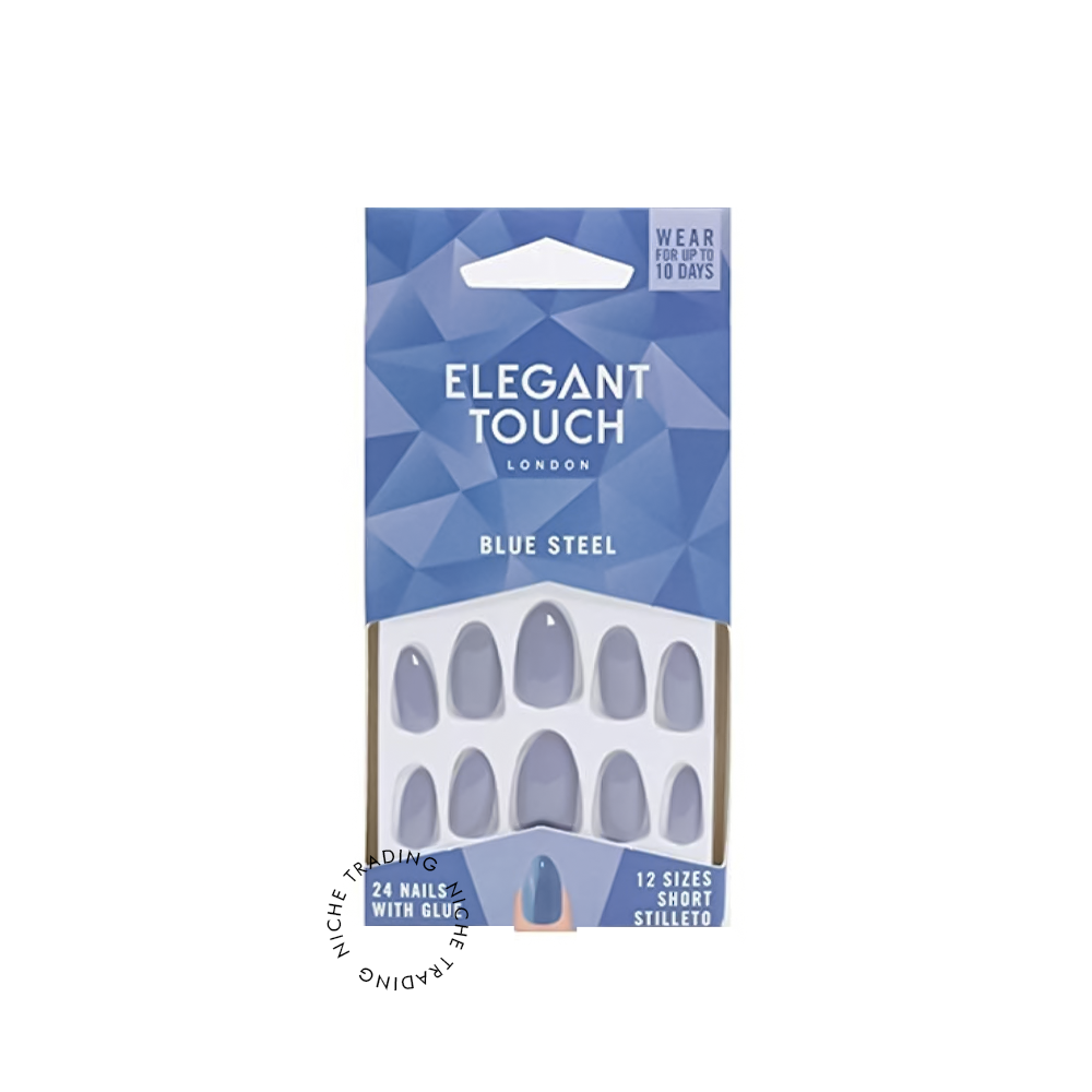 Elegant Touch Blue Steel Nails