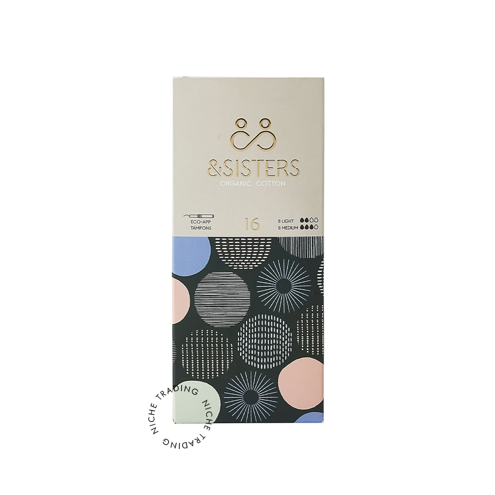 &Sisters Organic Cotton Eco-Applicator Tampons | Mixed Regular & Medium (16 pack)