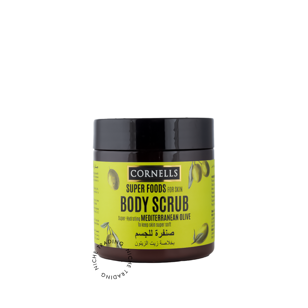 Cornells Mediterranean Olive Body Scrub Super Foods for Skin 475ml
