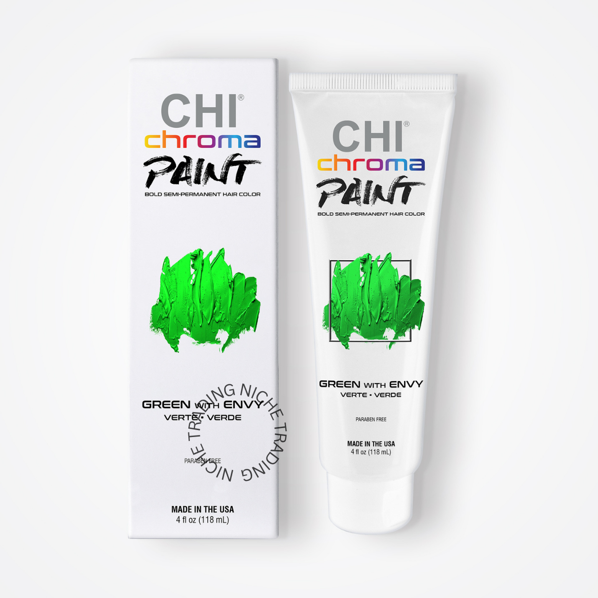 صبغة CHI Chroma باللون الأخضر الغامق (Green with Envy)، 4 أونصة - CHI | Niche Trading Qatar