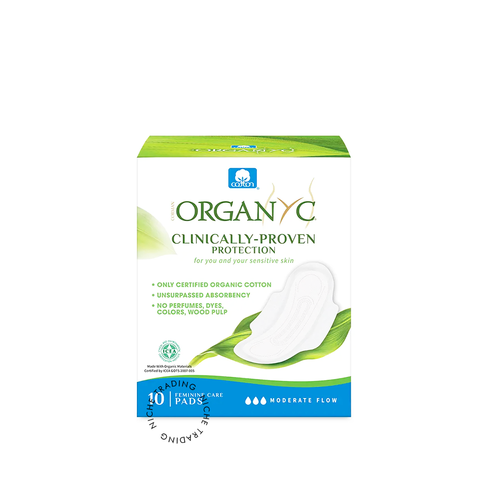 Organyc 100% Organic Cotton Sanitary Pads Moderate Flow