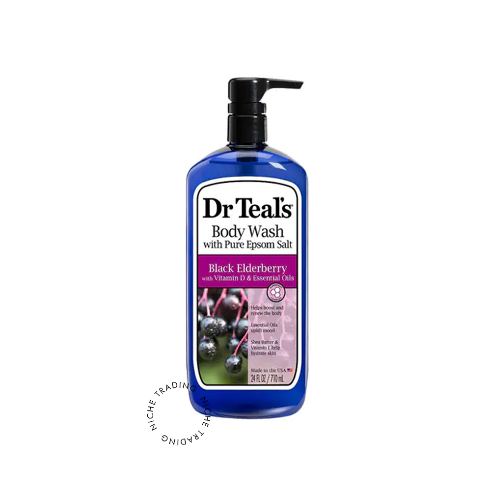 Dr Teals Body Wash with Pure Epsom Salt Black Elderberry with Vitamin D 710ml
