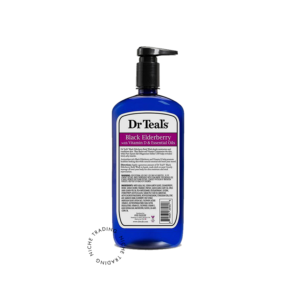 Dr Teals Body Wash with Pure Epsom Salt Black Elderberry with Vitamin D 710ml