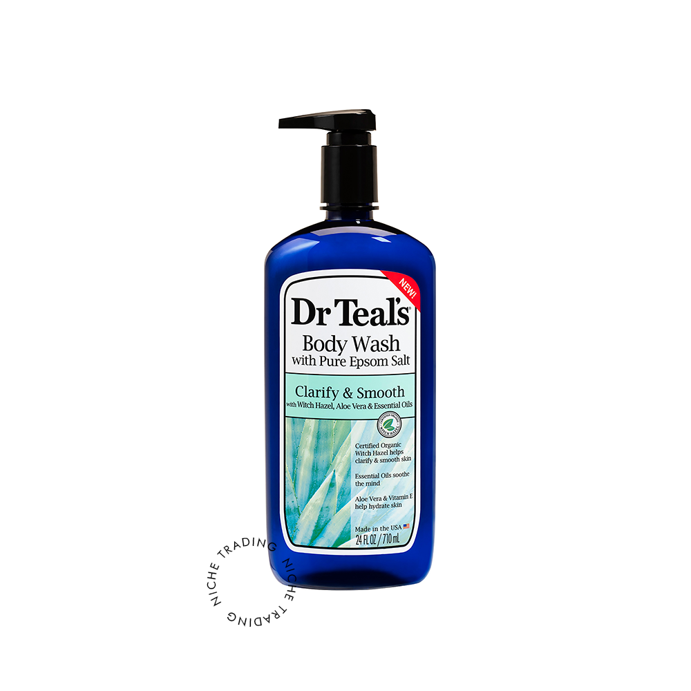 Dr Teal S Body Wash with Pure Epsom Salt Clarify & Smooth with Witch Hazel & Aloe Vera 710ml