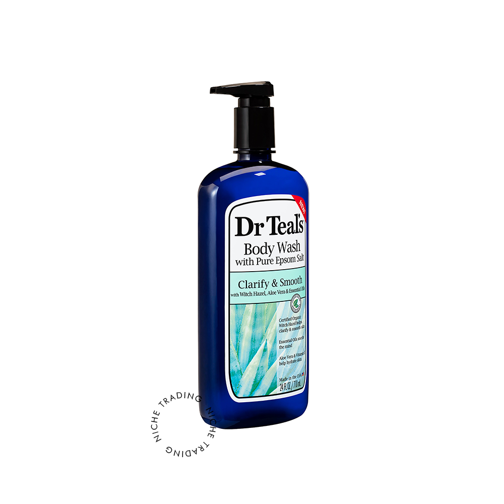 Dr Teal S Body Wash with Pure Epsom Salt Clarify & Smooth with Witch Hazel & Aloe Vera 710ml