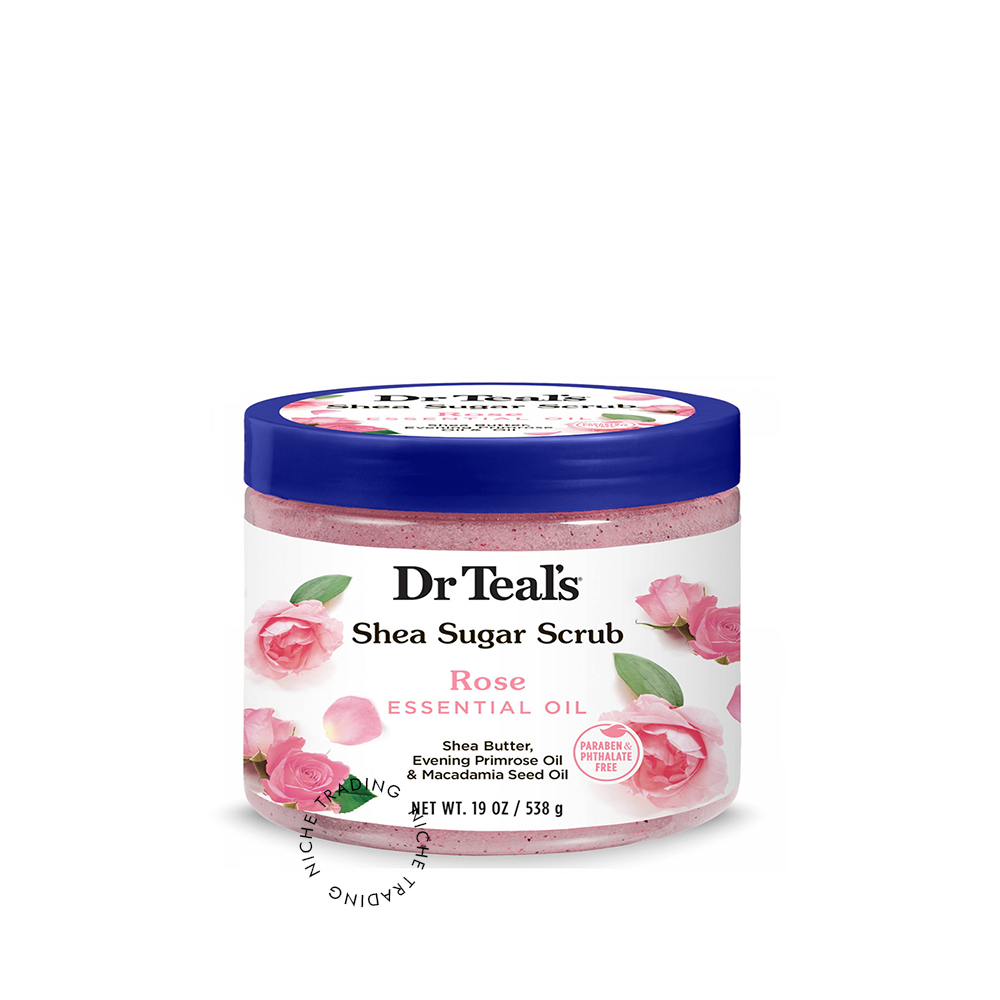 Dr Teals Rose Shea Sugar Scrub - Rose Essential Oil 538 gm