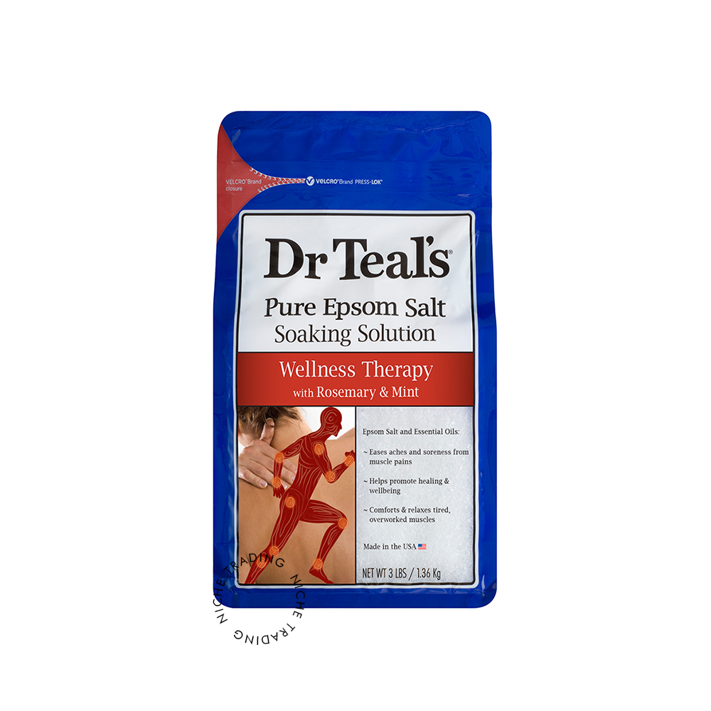 Dr Teals Wellness Therapy Pure Epsom Bath Salt - 3lb 1.36kg