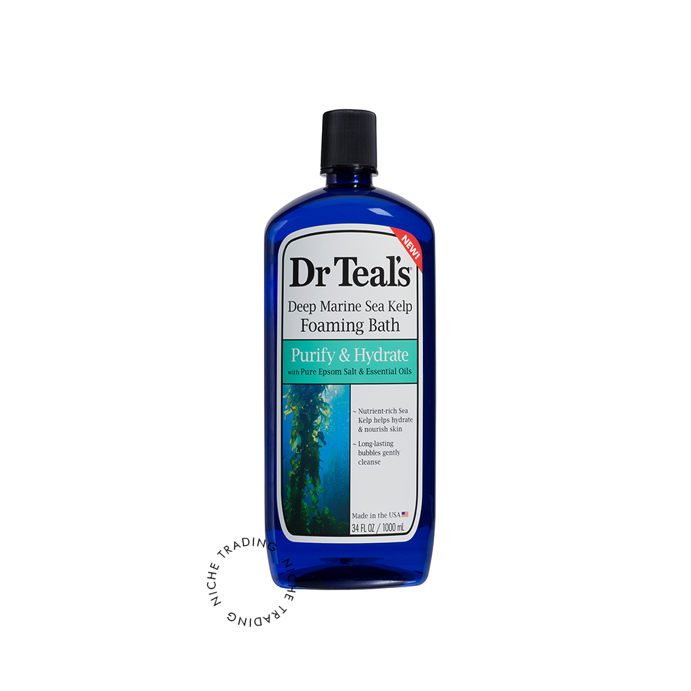
                  
                    Dr Teal S Purify & Hydrate Foaming Bubble Bath with Deep Marine Sea Kelp and Essential Oils 1000ml
                  
                