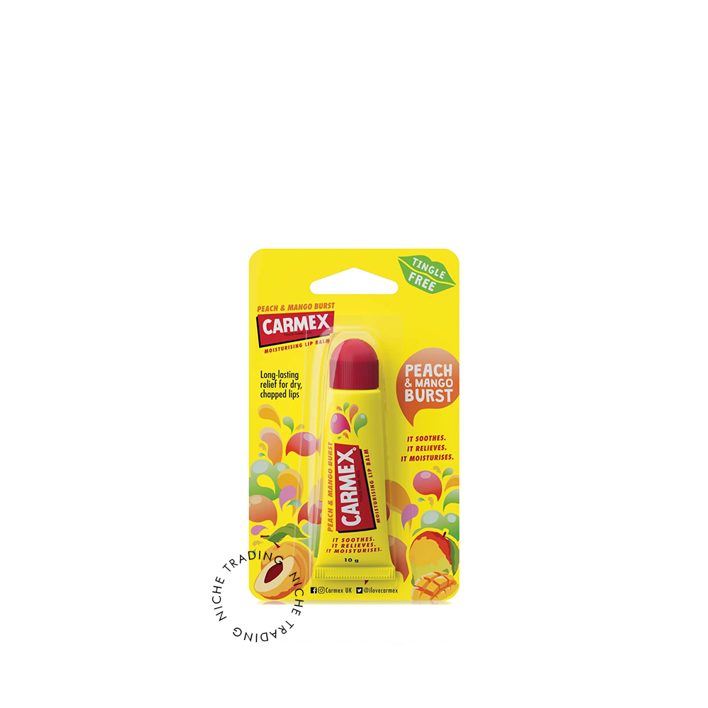 Carmex Peach & Mango Lip Balm – Soothing Lip Care Tube | 10g