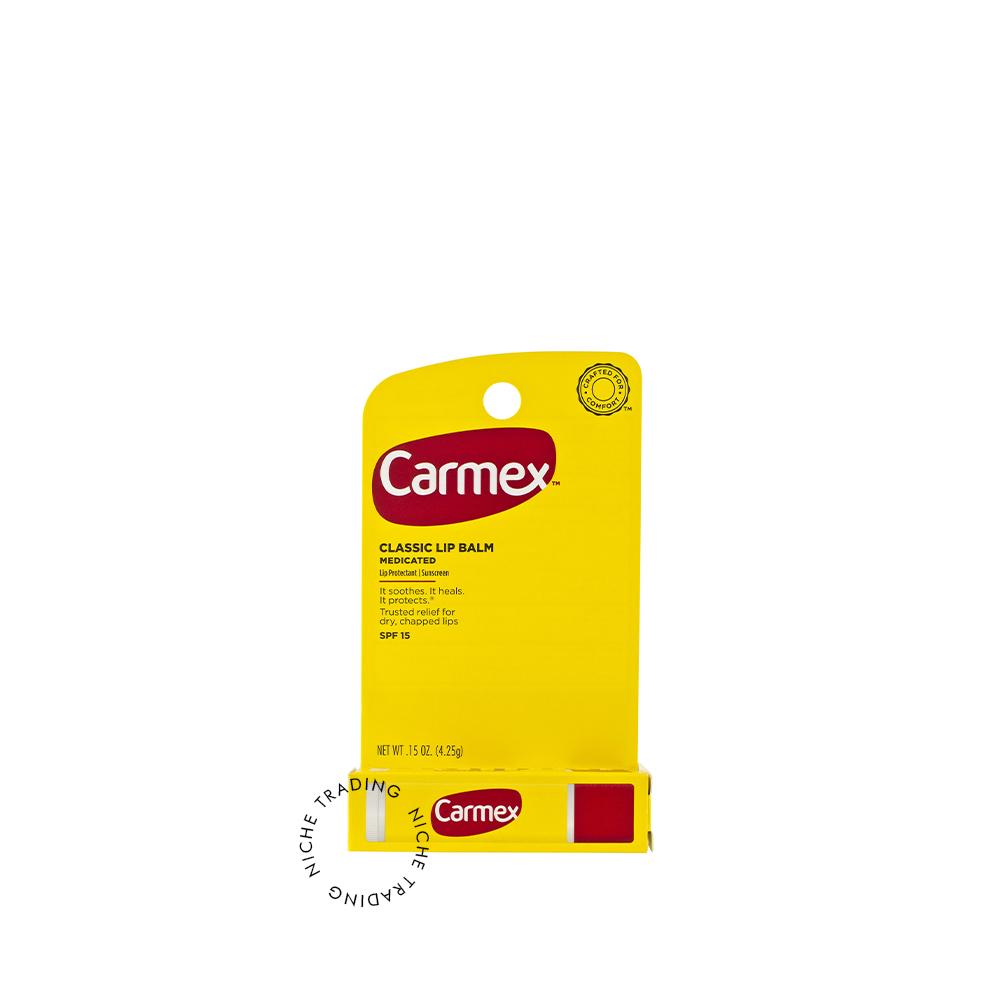 Carmex SPF 15 Lip Balm Stick – Original Flavor Carded Packaging